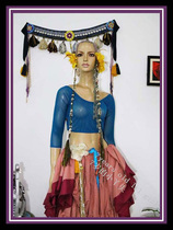 Belly Dance Brand Design Collar Off Navel Off Shoulder Tights Taiwan Water Sand Shoulderless Mid Sleeve CP34