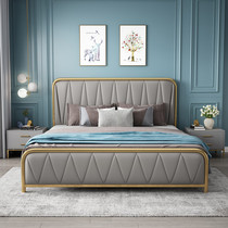 Nordic wrought iron bed Princess bed Golden soft bag single double light luxury iron bed Modern simple ins net red iron frame bed