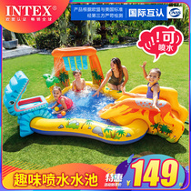 INTEX childrens inflatable swimming pool outdoor large model ocean ball pool sand pool home baby water spray pool