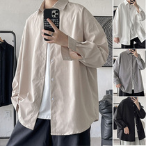 Minimalist shirt man long sleeve fall tide card ins chubby 100 lap shirt large code loose casual inch jacket