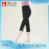 Dance love body short bar pants stretch spring and summer thin tight straight black base dance seven-point pants for women