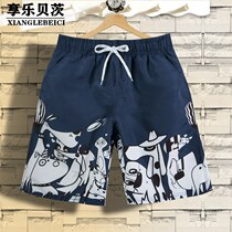 Beach pants mens quick-drying shorts can get water swimming trunks mens loose size seaside resort swimsuit five-point swimming trunks