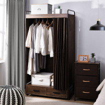 Modern simple single wooden wardrobe simple wardrobe clothing storage cabinet fabric bedroom bold reinforced assembly wardrobe