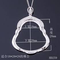 Customized 925 Silver Buddha Pendant Empty Silver Todo Size to Stone Inlaid Emerald Sample Processing Customized