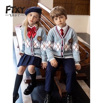 Kindergarten garden clothes spring and autumn cotton sweater set primary school uniforms college childrens class clothes autumn and winter English style