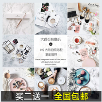 Marble background paper ins Wind photo props food photography props wood grain photo background cloth shooting props