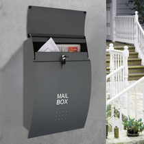 Fixed shield mailbox outdoor rainproof European villa 304 stainless steel letter box outdoor wall with lock mailbox