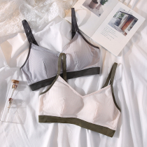 Sports underwear womens first want thin models without steel ring Modal comfortable summer student girl bra chest gathering Wen bra