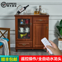 Flute wave tea bar machine Household water dispenser Automatic cabinet water supply Intelligent hot living room solid wood European-style Chinese wood
