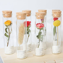 Send you a small safflower glass test tube dry bouquet Eternal flower wishing bottle specimen Wedding graduate Day gift