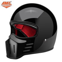 AMZ Japanese helmet retro locomotive cruise small helmet body helmet summer season cool light portable FRP full helmet