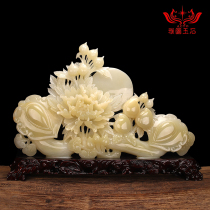 Natural jade crafts housewarming gifts office ornaments jade carving porch home living room accessories