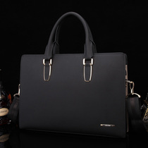 Mens handbag Male handbag Yokofumi Business briefcase Single shoulder bag Leisure Inclined Satchel Backpack Bull Leather Hand Carry Bag Male