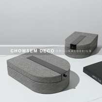Modern light luxury home Soft half round bead buckle decorative box sales office model room cloakroom living room storage ornaments