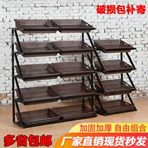 Fruit store shelves Vegetable shelves Display cabinet shelves Wine shelves Cake cabinets Fresh supermarket fruit and vegetable multi-layer shelves