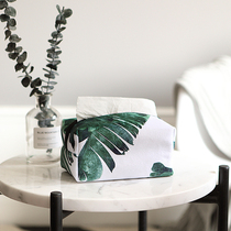 Harpers Bazaar Lee Nordic green plant fabric tissue cover Banana leaf small pumping tissue cover Car tissue box