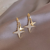 Hong Kong (designer) RVY 2021 new fashion earrings womens four-leaf clover stars light luxury drop earrings earrings