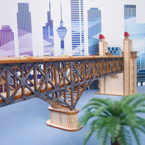 diy wooden hand-assembled model landmark building Chongqing Nanjing famous bridge student ornaments bridge model