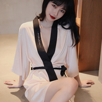 Sexy Sleepwear Womens Spring Autumn Summer 2022 New Morning Gown Ice Silk Sleepwear Long Sleeves and Wind Home Clothing Thin