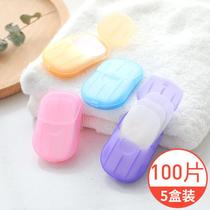Soap Paper 5 Boxed Travel Portable Soap Outdoor Disposable Sanitary Cleaning Soap Tablets Mini