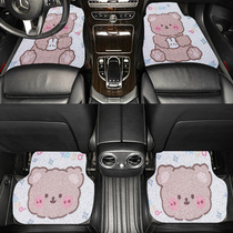 GM foot pad protection pad cute cartoon car silk ring foot pad lady car car carpet anti-dirty easy to clean