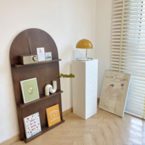 DPstudio Medieval Magazine Racks Ins Wind Solid Wood Bookshelves Teak Wood Color Shelf Folk Photography Base Decoration