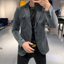 2020 autumn and winter new Korean velvet small suit European and American fashion fashion business leisure simple men's suit tide