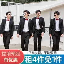 Out of the rental summer plus size best man suit Brotherhood bridegroom English wedding suit vest set dress