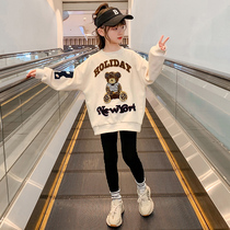 Girls sweatshirt 2022 new foreign air trendy children dress CUHK childrens childrens spring and autumn clothing online red cover blouses