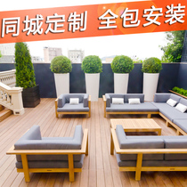 Yongsheng outdoor anticorrosive wood floor balcony terrace courtyard grape rack outdoor garden design Villa fence installation