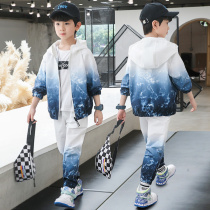 Tidal Boy Clothing Boy Sports Suit 2022 Chunqiu New CUHK Scout Childrens handsome Childrens handsome two sets