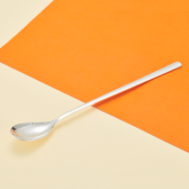Silver spoon sterling silver 999 children adult silver long handle spoon spoon household solid silver tableware spoon coffee spoon