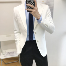 2021 new suit men Korean version of the trend casual suit mens top single piece spring slim white small suit men