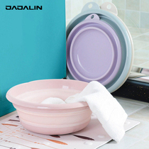 JAJALIN folding wash basin Portable laundry basin thickened telescopic basin Travel can install hot water compression basin