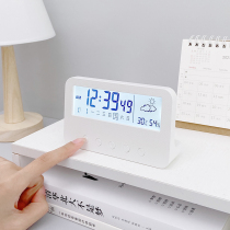 Desktop creative backlit alarm clock ins Wind transparent student timer calendar alarm watch female electronic clock counting clock