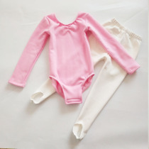 Winter dance clothes practice children Girls plus velvet thickened children long sleeves autumn and winter baby shape gymnastics set