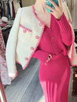 Yu Xiaoxiao (white jade walnut) shell embroidered small fragrance ladies jacket knitted suit female winter 2022 new