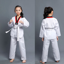 Breathable taekwondo clothes for children boys and girls adult beginner clothing training kindergarten performance clothes spring and autumn customization