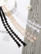 Dress accessories Bra accessories summer lanyard new one shoulder sundress net red lace bra with invisible shoulder strap
