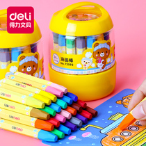Del Oil Painting Stick Children Baby Brush Children Crayons Safe and Non-toxic Washable Kindergarten Set 24 Colors Color Painting Pens 36 Colors 12 Colors Painted Water-Soluble Rotating Colorful 48 Colors