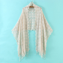 Qipao Shawl Outer Lap Female Summer Mother Ocean Air 100 Lap Knit Hollowed-out Scarf Streaming Sulace Sunscreen Outside