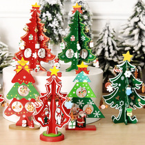 Flower Wei 2021 New Christmas gift wooden tree desktop ornaments Christmas Eve shopping mall activities small gifts