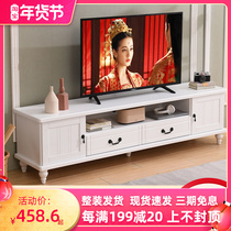 Solid Wood TV cabinet modern simple small bedroom bedroom cabinet European TV cabinet coffee table combination living room TV cabinet