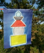Flags of all the Tathagata heart secret systemic round Liberty basket printed tuo luo ni jing zhou Tower stud parts