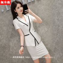 Fashion professional suit womens summer new red suit temperament goddess Fan Socialite formal beautician overalls