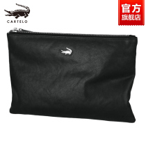 Crocodile Mens Handbag Genuine Leather Bag Casual Hand Grip Bag Large Capacity Hand Holding Contractor Task Headlayer Cow Leather Envelope Bag