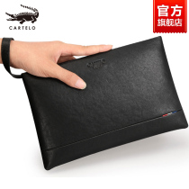 Katerlele Crocodile Mens Handbag Genuine Leather Bag Kit Youth Fashion Casual Handgrip Grab Bau Leather Surge Letter Enveloping