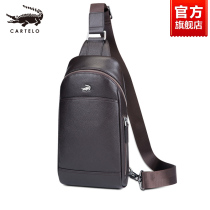 Caravan Alligator Mens Chest Bag Genuine Leather Han Version Slanted Satchel With Single Shoulder Backpack Casual Bull Leather Purse Wave Bag male