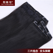 Real hair wigs thickened invisible traceless real hair three full head combination self-received wig female hair
