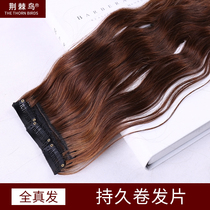 Real hair Curly hair piece wig Female long curly hair big wave Real hair hair piece wig piece Invisible real hair extension piece